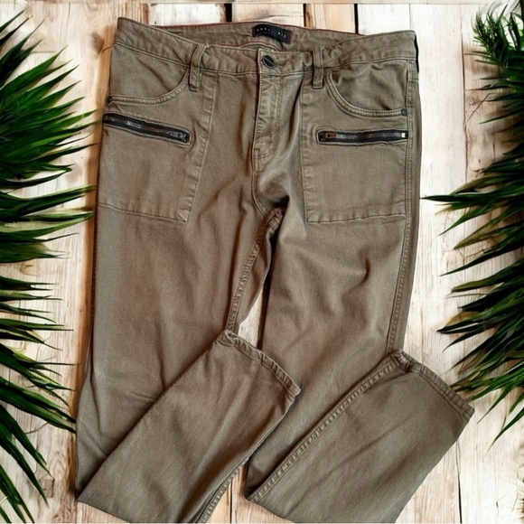 SANCTUARY Army Green Pants w/ Zipper Detail - Size 31 - Picture 6 of 11